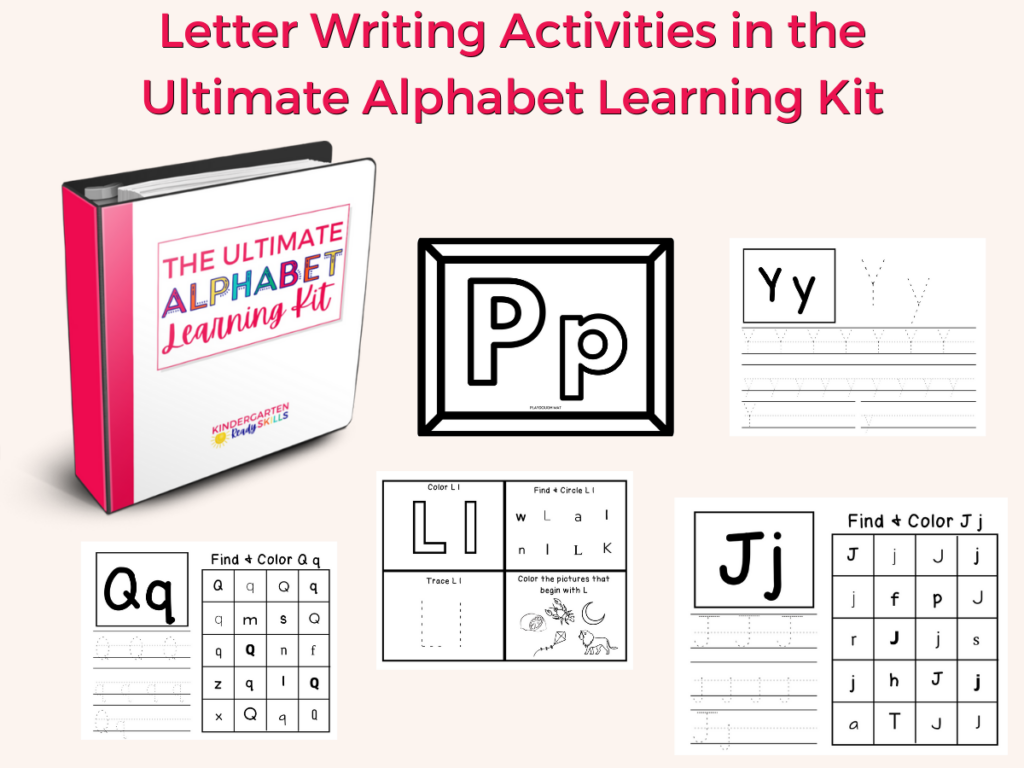 Letter writing activities in the Ultimate Alphabet Learning Kit