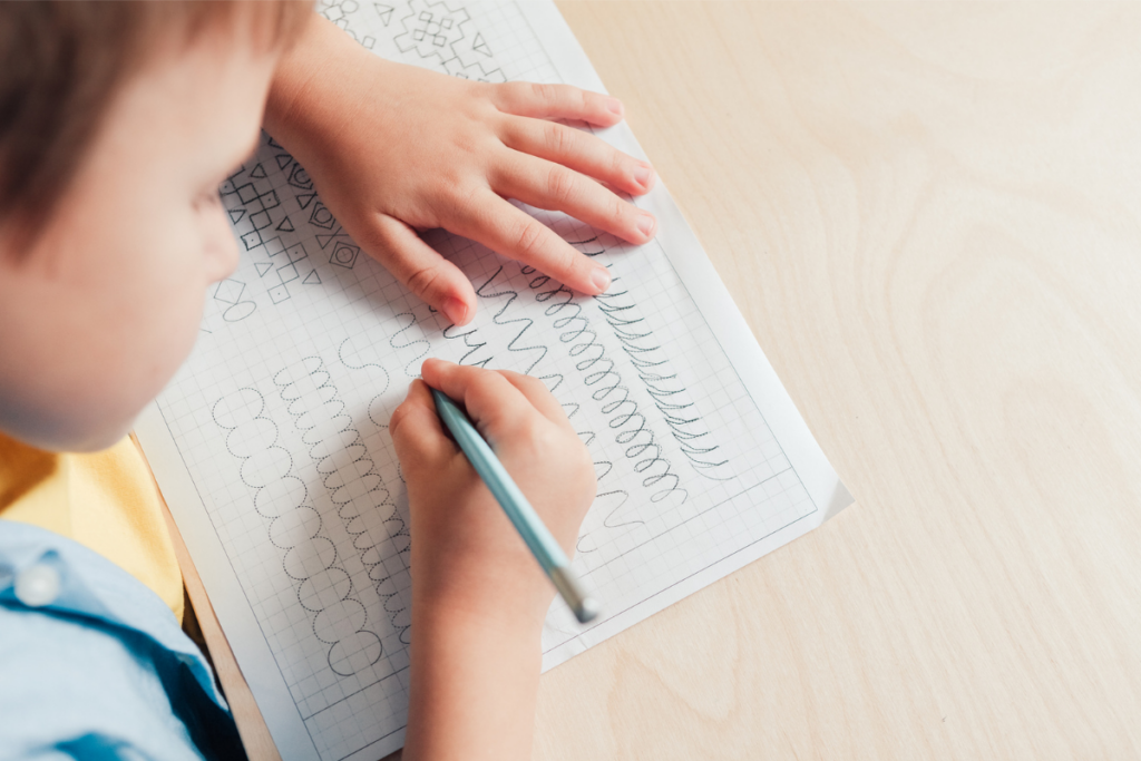 child tracing worksheet for pencil control paths